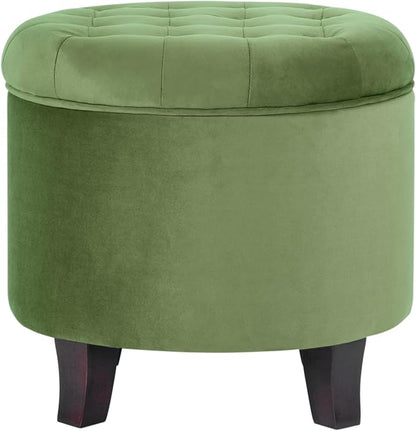HomePop by Kinfine Fabric Upholstered Round Storage Ottoman - Image 6