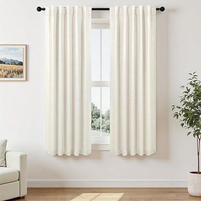 Pitalk Nursery Curtains for Girls Room Linen Black Out Back Tab Rod Pocket by Pitalk