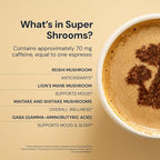 Blueprint by Bryan Johnson Super Shroom Coffee – Mushroom Coffee with Lion’s Mane, Reishi & GABA – 70mg Caffeine – Focus & Energy Coffee – Adaptogenic Coffee Alternative – 30 Servings