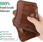 4 PCS Break-Apart Chocolate Molds, Non-Stick Chocolate Bar Molds Silicone Candy Bar Molds for Protein Energy Bar