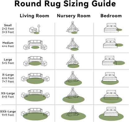 OLANLY Green Round Rugs for Bedroom - Image 8