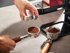 IKAPE Coffee Products, 54mm Bottomless Naked Portafilter Compatible with 54mm Breville Barista Series BES870/880 Machine & Solis Barista Machines (Included 16g Capacity Filter Basket)