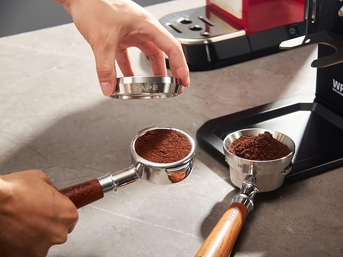 IKAPE Coffee Products, 54mm Bottomless Naked Portafilter Compatible with 54mm Breville Barista Series BES870/880 Machine & Solis Barista Machines (Included 16g Capacity Filter Basket)