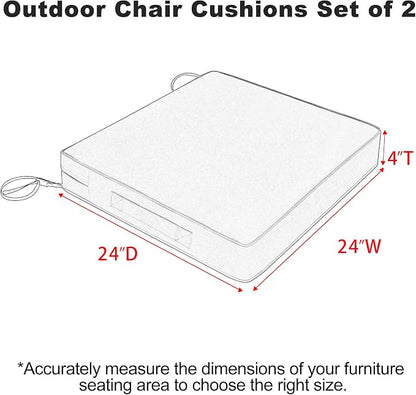 Favoyard Patio Chair Cushions 24 x 24 x 4 Inch Waterproof Outdoor Seat Cushions - Image 2
