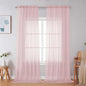 Simplebrand Blush Sheer Curtains 96 Inches Long, Light Filtering Rod Pocket by Simplebrand