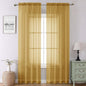 Gold Sheer Curtains 90 Inches Long 2 Panels, Breathable Solid Voile Light by Lecloud