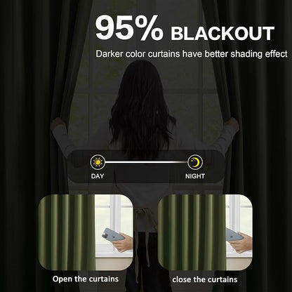 Dark Olive Pinch Pleated Curtains 63 Inches Long - Image 7