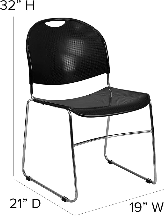Flash Furniture 5 Pack HERCULES Series 880 lb. Capacity Black Ultra-Compact - Image 3