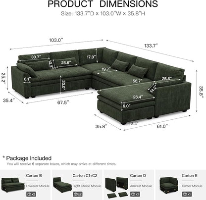 Belffin Large Modular Sectional Sofa - Image 2