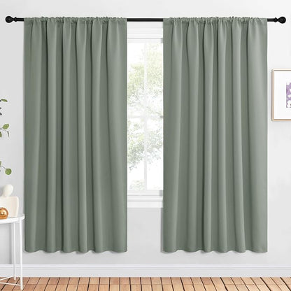 NICETOWN 2 Panels Blackout Curtains, Rod Pocket Window Curtains Room Darkning by NICETOWN