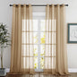 NICETOWN Sheer Linen Curtains Flax Texture 90 inch Long, Grommet Semi Sheer by NICETOWN