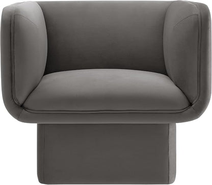 Modway Tate Performance Velvet Accent Chair in Storm Gray - Image 8