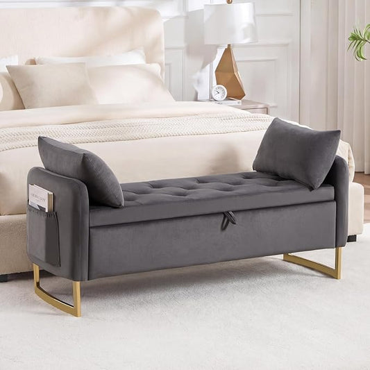 48" End of Bed Bench, Modern Storage Benches by HOMYKA
