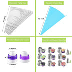 24-Piece Russian Piping Tips Set, Cake Decorating Kit with 9 Frosting Nozzles, Reusable Piping Bags, and Baking Supplies for Cupcakes, Cookies, Cakes - Ideal for Bakers & Beginners