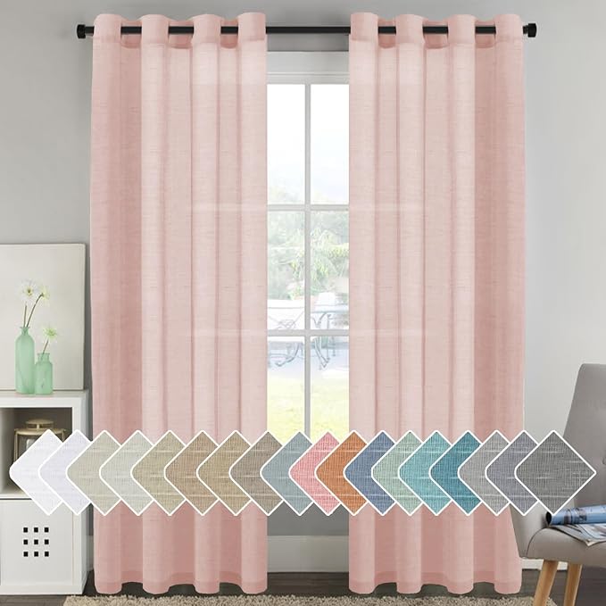 H.VERSAILTEX Linen Curtains Flax Linen Blended Curtain Panels by HVERSAILTEX