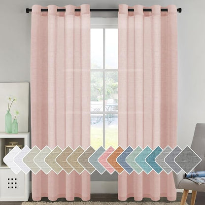 H.VERSAILTEX Linen Curtains Flax Linen Blended Curtain Panels by HVERSAILTEX