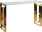 Cortesi Home Laila Console Table Stainless Steel Glass, 15.75" D x 47" W x by Cortesi+Home