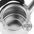 Tea Kettle,Whistling Tea kettle for Stove Top,2 QT Stainless Steel Teapot,Induction Tea Kettle Pot for Stovetop (1.9 L,Silver)