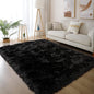 Latepis Black Rug for Living Room Faux Fur 5x6.7 Fluffy Rug Washable Sheepskin by Latepis