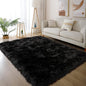Latepis Black Faux Fur 4'x5'10" Area Rug, Soft Plush Faux Fur Sheepskin Rugs by Latepis