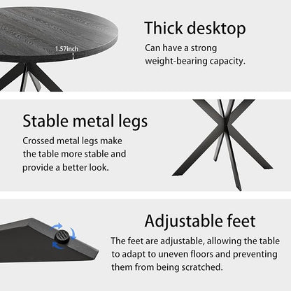 Zerifevni 45.3" Round Dining Table Set - Image 4