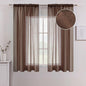 MIULEE Chocolate Brown Linen Textured Sheer Curtains 54W×63L by MIULEE