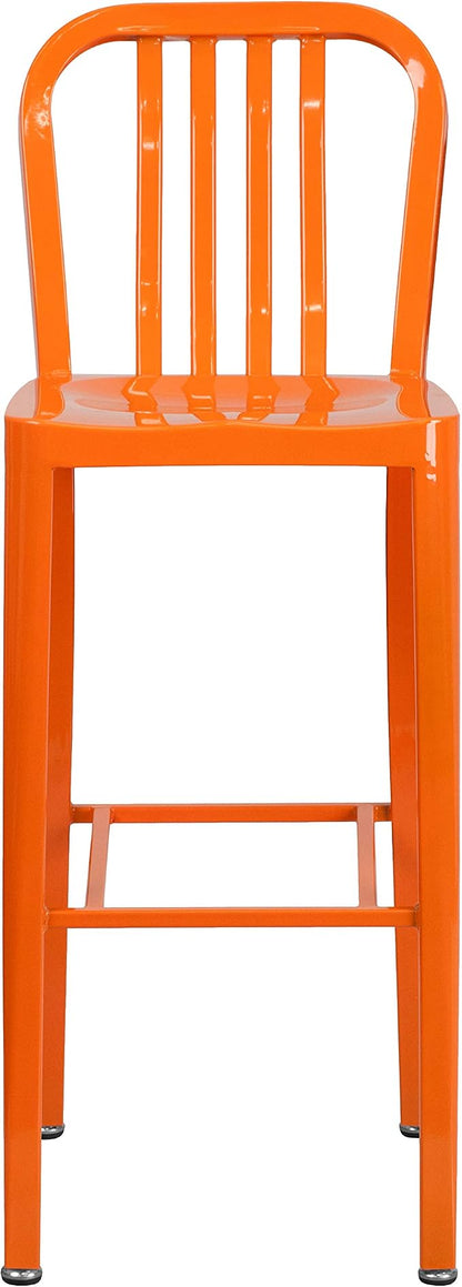 Flash Furniture Gael Commercial Grade 2 Pack 30" High Orange Metal - Image 5