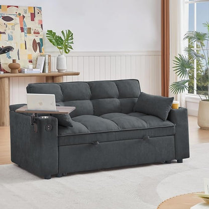 oaaktu 65''Convertible Sleeper Sofa Bed, 3-in-1 Pull Out Couch Bed - Image 3