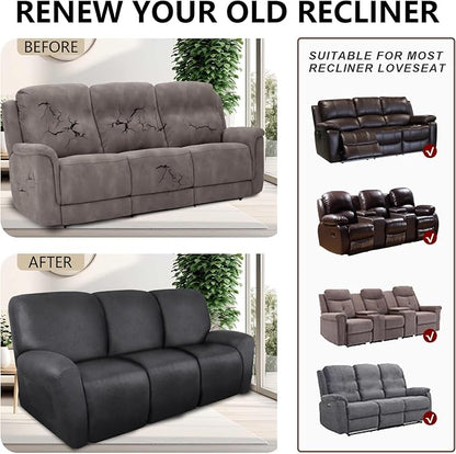 ANARACHON Recliner Couch Cover Leather Look Recliner Sofa Covers - Image 6
