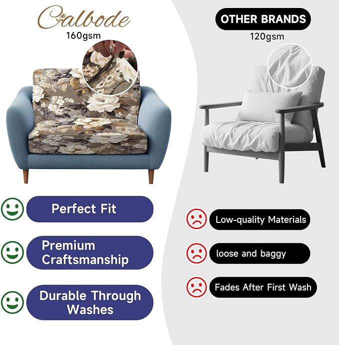 CALBODE 12 Pcs Stretch Indoor/Outdoor Seat Cushion Covers, Indoor/Outdoor Couch - Image 8