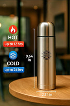 CIGACOR Stainless Steel Insulated Bottle – 17oz Coffee Travel Mug – Keeps Drinks Hot for 12 Hours & Cold for 24 – Leakproof Lid – Fits Car Cup Holders – Ideal for Office, Gym & Travel