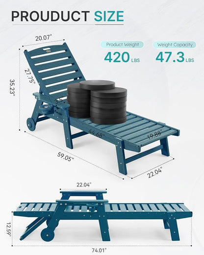 Patio Chaise Lounge Chair Outdoor - Image 2