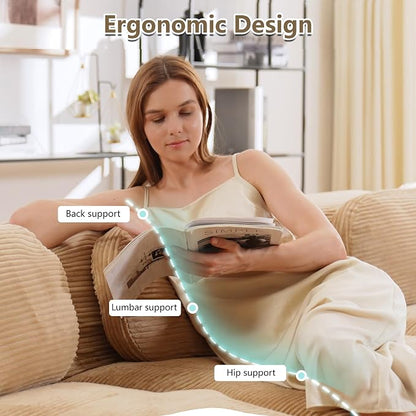 Boneless Sectional Couch, No Assembly Required, 117.3” L Shaped Modular Cloud - Image 4