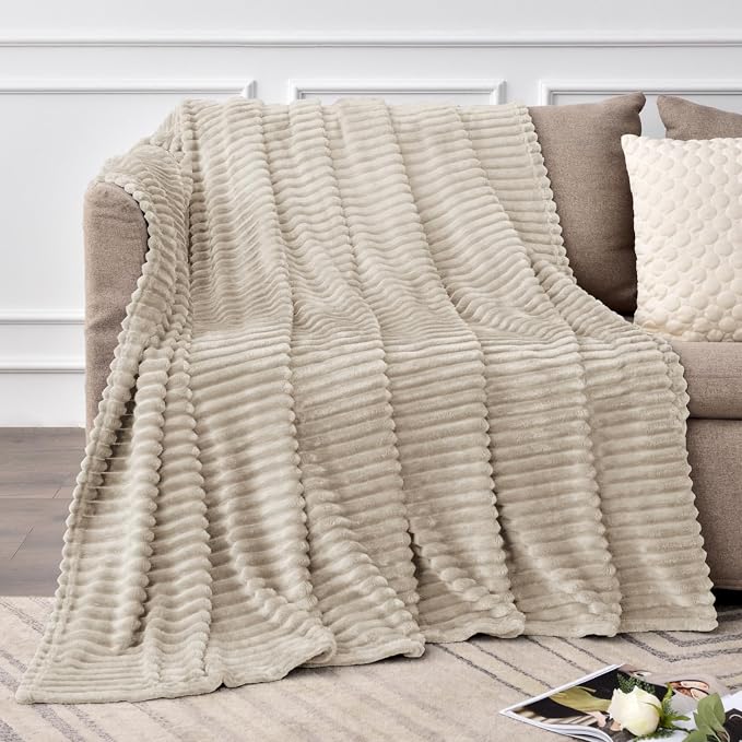BEDELITE 3D Ribbed Jacquard Linen Blankets Queen Size - Image 6
