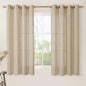 Linen Blended Window Curtains 63 inch Length by LAMIT