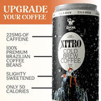 Raposa Nitro Cold Brew Ready to Drink Coffee 250ml - 8.45oz - Sweetened - Dairy Free - Vegan Cold Brew Ready to Drink, Non GMO, No Artificial Anything - 225mg Caffeine (Extra Kick (12 Pack))