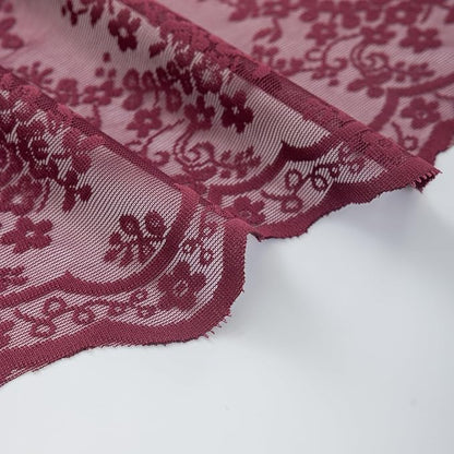 YJ YANJUN Vintage Lace Curtains 45 Inch Length-Victorian Floral Pattern - Image 3