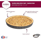 GOBEL - Non-Stick Round Fluted Tart Mold / Quiche Pan with Removable Bottom - 10 1/4"