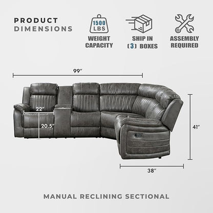 Lexicon Reclining Sectional Couches - Image 2