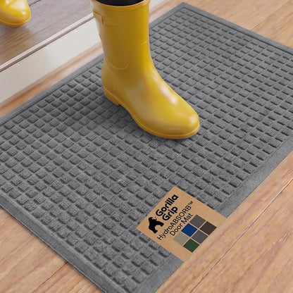 GORILLA GRIP® Ultra Absorbent Front Door Mat Outside Entrance, Traps Dirt and by Unknown