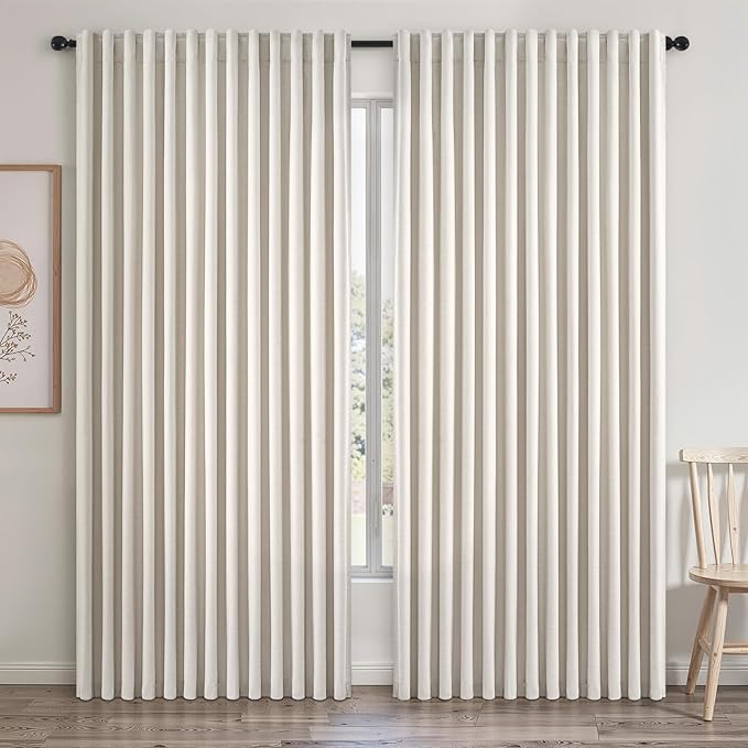 Extra Wide 100 Inch Length Blackout Curtains & Drapes 84 Inches Long 2 Panels by Topfinel
