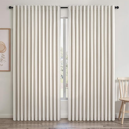 Extra Wide 100 Inch Length Blackout Curtains & Drapes 84 Inches Long 2 Panels by Topfinel