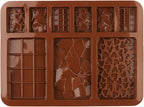C-CO Food Grade Break-Apart Chocolate Molds, Set of 4 Packs Non-Stick Silicone Protein and Energy Bar Molds