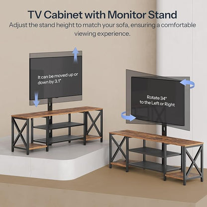 HOOBRO TV Stand with Mount and Power Outlet, LED Entertainment Center with - Image 7