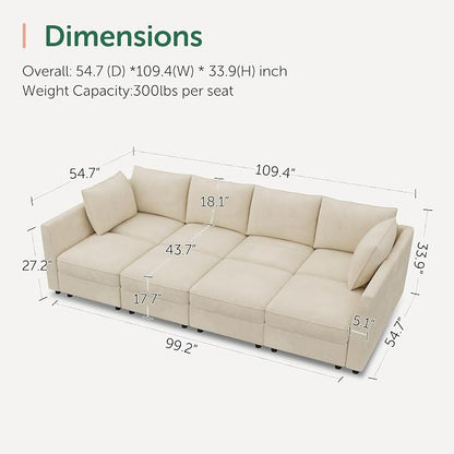 HONBAY Modular Sofa Sectional Sleeper Couch - Image 2