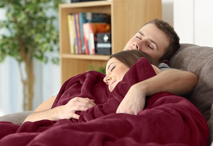 Utopia Bedding Soft Fleece Bed Blanket Twin Size Burgundy | Microfiber Plush - Image 6