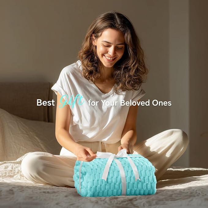 BEDELITE Aqua Throw Blanket for Couch, Soft Cozy Gifts for Women, 50 * 60 | 3D - Image 2