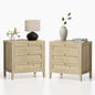 EYYTHUNG 3 Drawer Nightstand Set of 2, Farmhouse Large Bedside End Table by EYYTHUNG