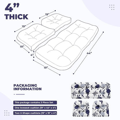 DANGHOOGY Wicker Chair Cushions, Waterproof Outdoor Loveseat Cushions - Image 2