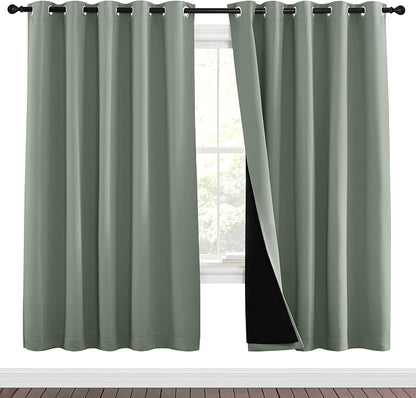 NICETOWN 100% Blackout Window Curtain Panels, Full Light Blocking Drapes by NICETOWN